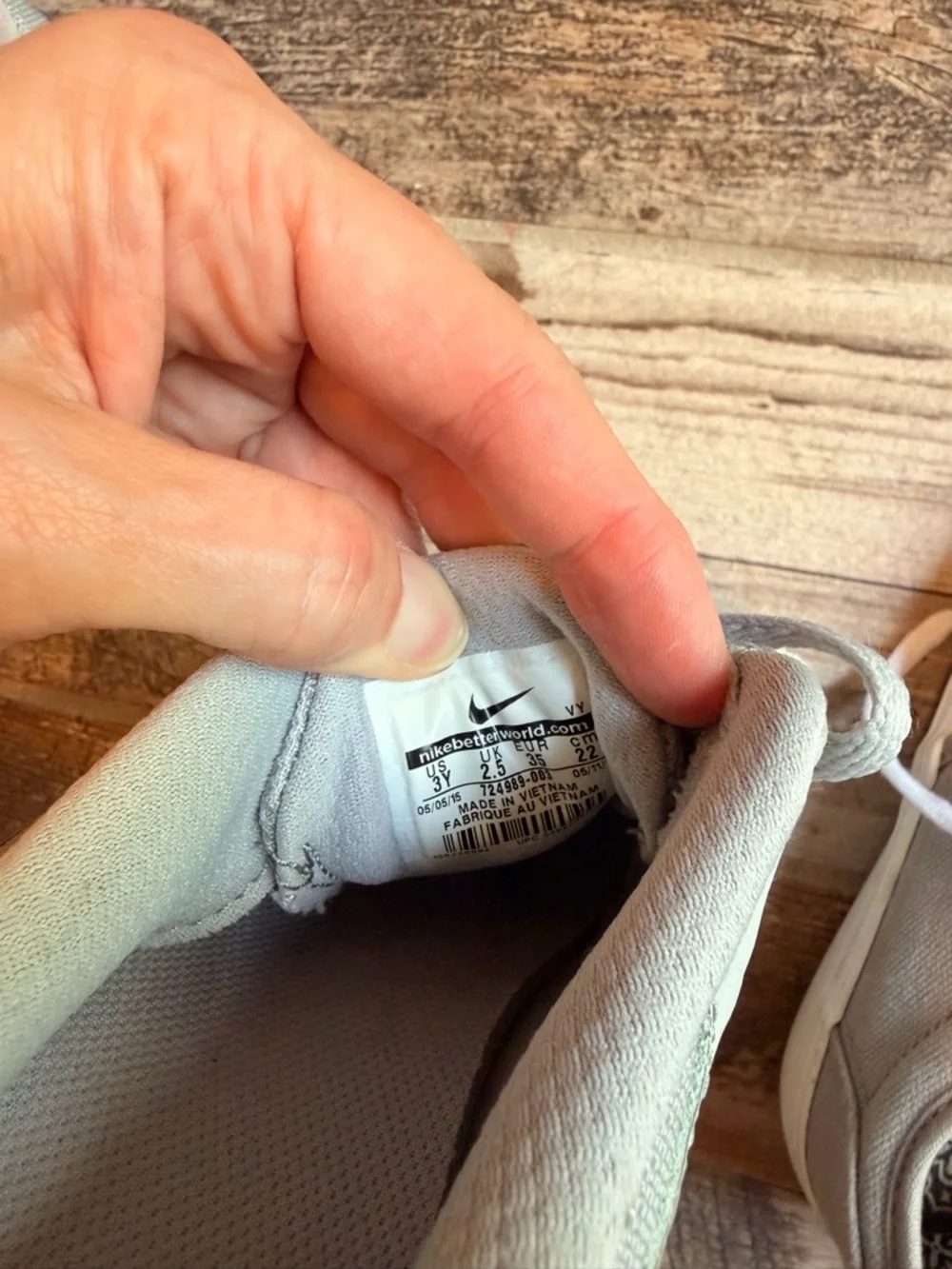Nike Light Gray Mesh Sneakers with Black Swoosh